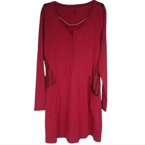 NWT Horny Toad Pink Long Sleeve Cotton Samba Dress Size Medium